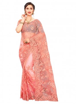 Peach Color Classic Designer Saree