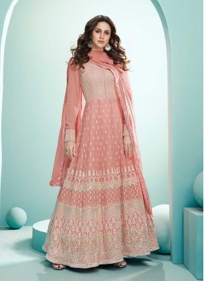 Peach Color Georgette Anarkali Suit