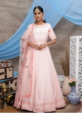 Peach Color Georgette Latest Design Gown