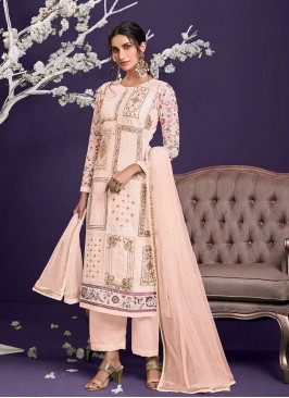 Peach Color Georgette Salwar Suit