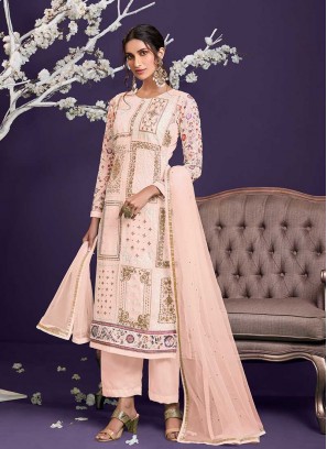 Peach Color Georgette Salwar Suit