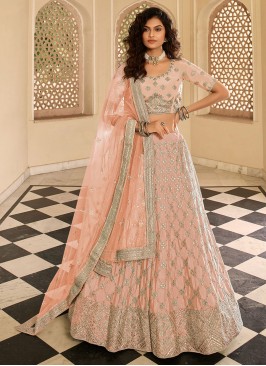 Peach Color Gota Patti Work Lehenga Choli