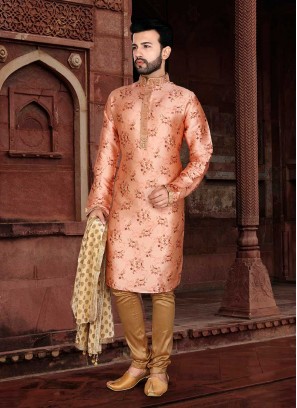 Peach Color Mens Wear Kurta Pajama