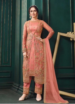 Peach Color Net Salwar Suit