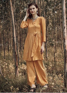 Peach Color Poly Viscose Kurti Set