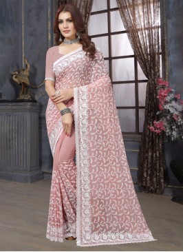 Peach Color Trendy Saree