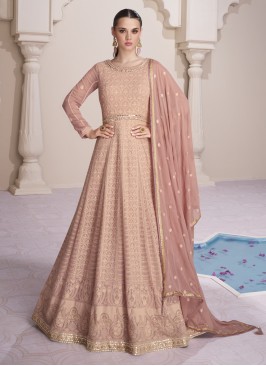 Peach Embroidered Ceremonial Gown 