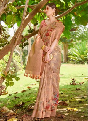 Peach Fancy Designer Traditional Saree