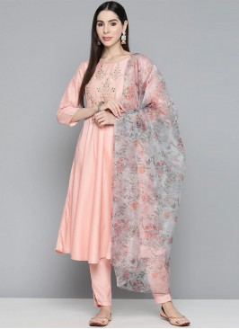 Peach Festival Cotton Silk Trendy Salwar Kameez