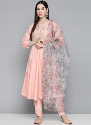 Peach Festival Cotton Silk Trendy Salwar Kameez