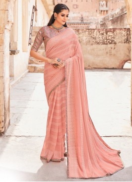 Peach Festival Weight Less Contemporary Saree