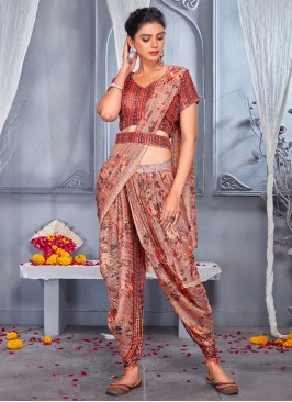 Peach Net Sangeet Trendy Saree