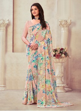 Peach Party Trendy Saree