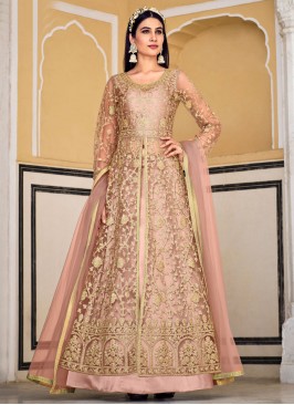 Peach Resham Engagement Designer Lehenga Choli