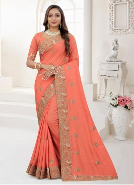 Peach Silk Ceremonial Classic Saree