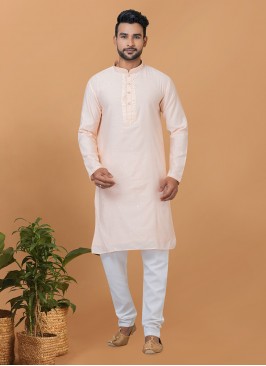 Peach Viscose Party Kurta Pyjama