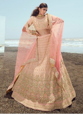 Peach Zari Wedding Trendy Lehenga Choli