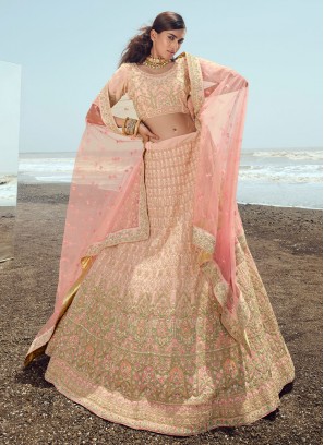 Peach Zari Wedding Trendy Lehenga Choli