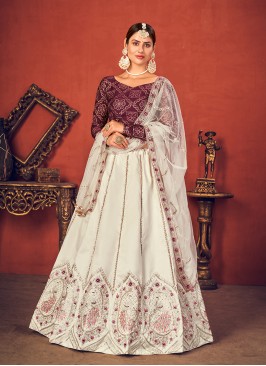 Pearl White Color Art Silk Lehenga Choli