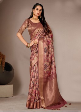 Peppy Bhagalpuri Silk Brown Digital Print Classic 