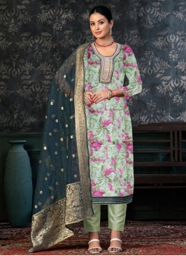 Peppy Cotton Green Salwar Kameez