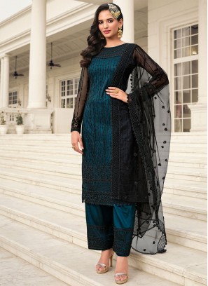 Peppy Embroidered Net Trendy Salwar Suit