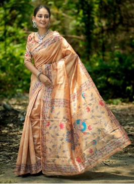 Peppy Tussar Silk Reception Contemporary Saree