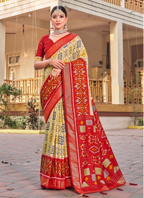 Perfect Cotton Silk Cream Trendy Saree