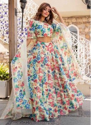 Perfervid Digital Print Chanderi Lehenga Choli