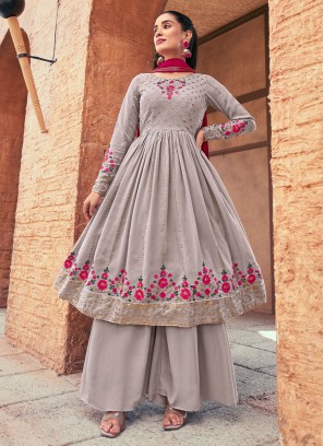 Perfervid Embroidered Grey Trendy Salwar Kameez 