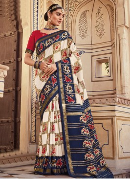 Perfervid Multi Colour Patola Print Saree