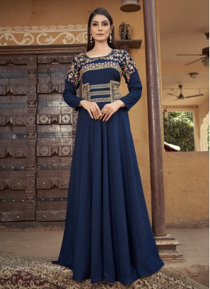 Phenomenal Embroidered Muslin Trendy Gown