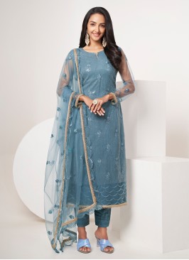 Phenomenal Net Sequins Trendy Salwar Kameez