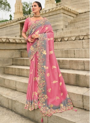 Phenomenal Pink Contemporary Saree