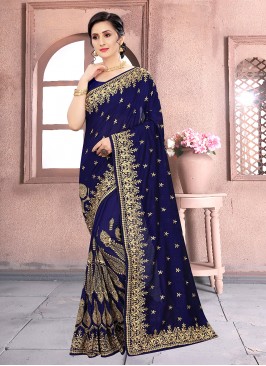 Phenomenal Resham Blue Classic Designer Saree