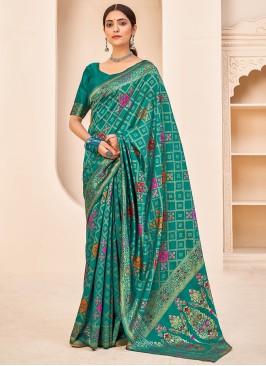 Phenomenal Weaving Banarasi Silk Teal Designer Traditional Saree