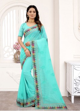 Picturesque Embroidered Festival Classic Designer Saree