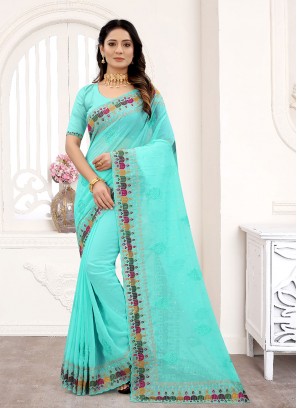 Picturesque Embroidered Festival Classic Designer Saree