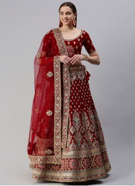 Picturesque Embroidered Reception A Line Lehenga C