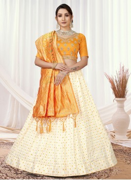 Picturesque White Jacquard Work Designer Lehenga Choli