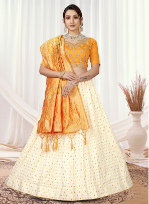 Picturesque White Jacquard Work Designer Lehenga Choli