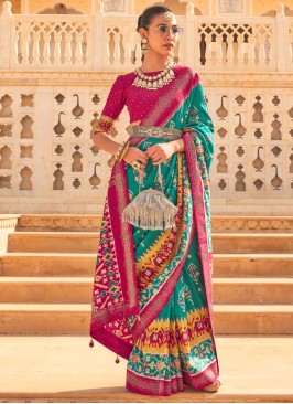 Pink and Rama Sangeet Saree