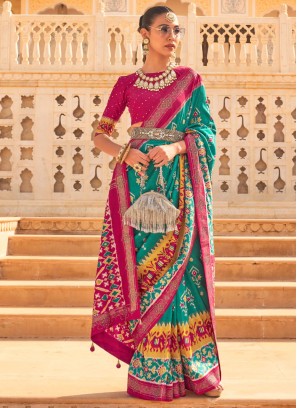 Pink and Rama Sangeet Saree