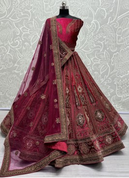 Pink and Rani Color Trendy Lehenga Choli