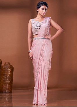 Pink Border Designer Saree