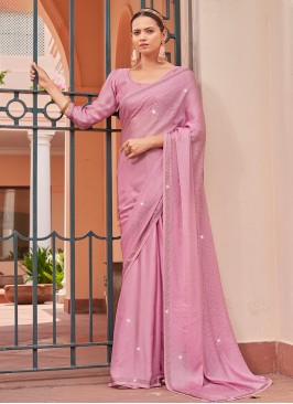 Pink Ceremonial Trendy Saree