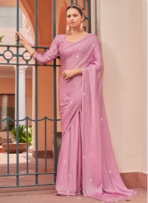 Pink Ceremonial Trendy Saree