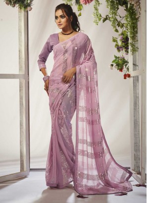 Pink Ceremonial Trendy Saree