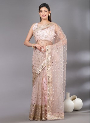 Pink Ceremonial Trendy Saree