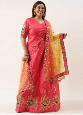 Pink Color Art Silk Lehenga Choli